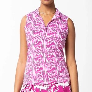 GG Blue Iris Tiger Tess Top Size M